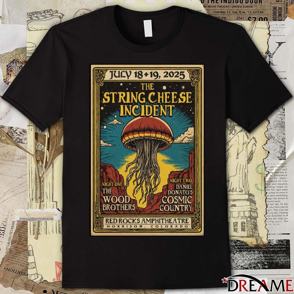 Official Poster The String Cheese Incident July 18 19 2025 Morrison CO t shirt hoodie sweater long sleeve and tank top